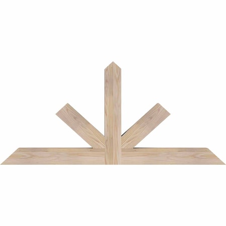 Ekena Millwork Saratoga Smooth Timber Gable Bracket, Douglas Fir, 48"W x 22"H x 3 1/2"D x 3 1/2"F, 11/12 Pitch GBW048X22X0404SAR00SDF